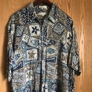 Pierre Cardin Hawaiian Sea Life Button Up Shirt XL